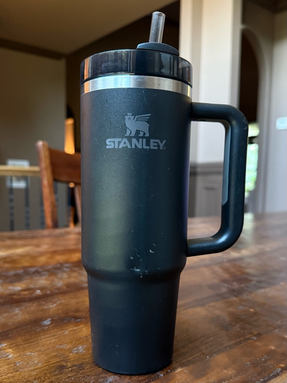 Stanley 30 oz Matte Black Insulated Travel Mug with Handle